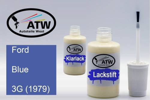 Ford, Blue, 3G (1979): 20ml Lackstift + 20ml Klarlack - Set, von ATW Autoteile West.